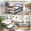 Costway Single Metal Daybed Sofa Bed Dual-use Guest Bed W/ Pull-out Trundle 7