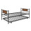 Costway Single Metal Daybed Sofa Bed Dual-use Guest Bed W/ Pull-out Trundle 3