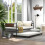 Costway Single Metal Daybed Sofa Bed Dual-use Guest Bed W/ Pull-out Trundle 4