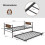 Costway Single Metal Daybed Sofa Bed Dual-use Guest Bed W/ Pull-out Trundle 2