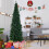 Costway 8 FT Artificial Christmas Tree Slim w/Metal Stand Decorative Xmas Tree 1
