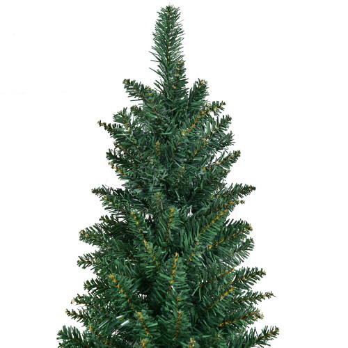 Costway 8 FT Artificial Christmas Tree Slim w/Metal Stand Decorative Xmas Tree 2