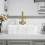 Living And Home Rectangular White Ceramic Marble Effect Texture Countertop Basin Bathroom Sink W 480mm x D 370mm 2