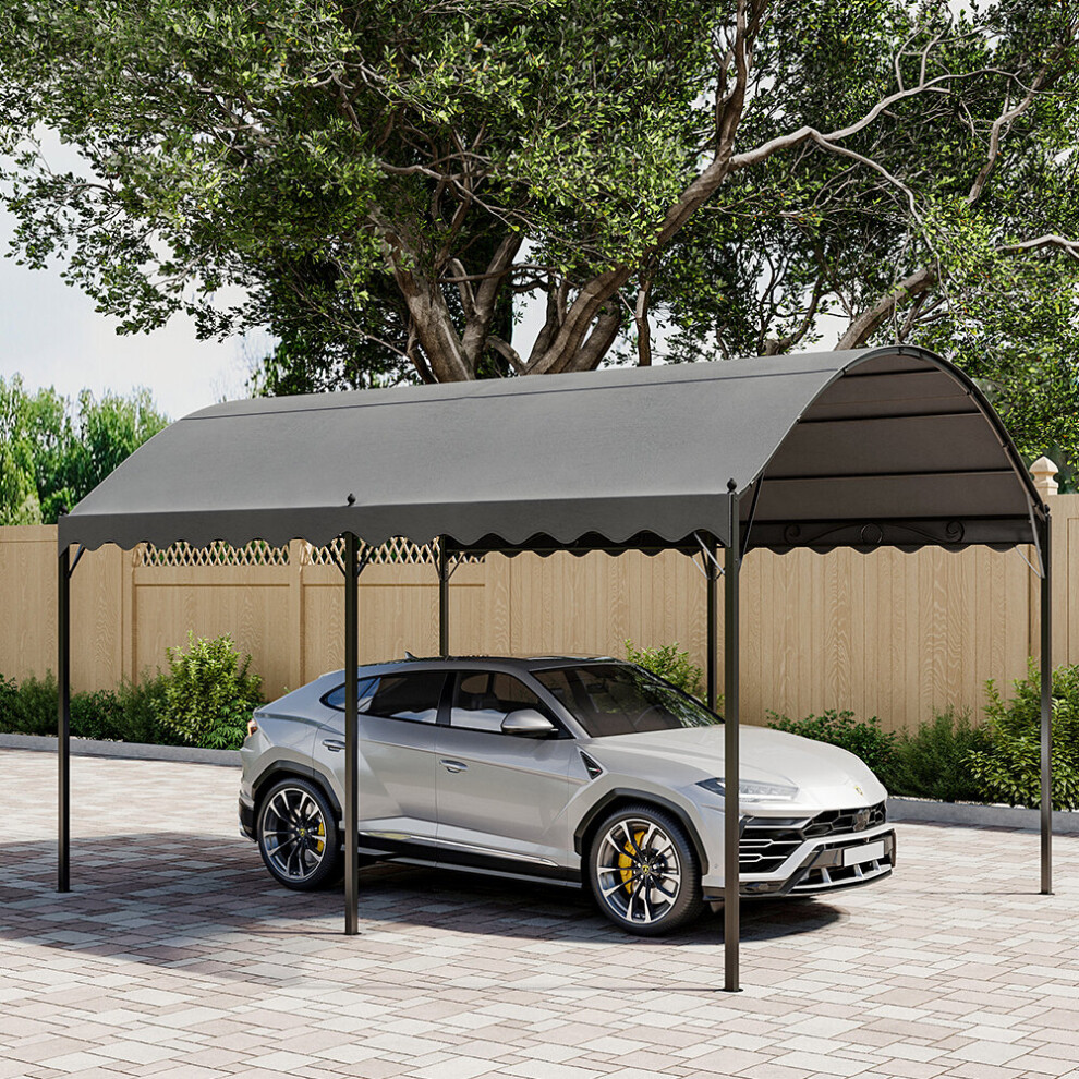 (3m W x 4m D x 2.6m H) Outdoor Metal Arched Pergola with Shade