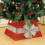 Living And Home (Red) Square Christmas Tree Collar Basket Decor with Bow Tie 1