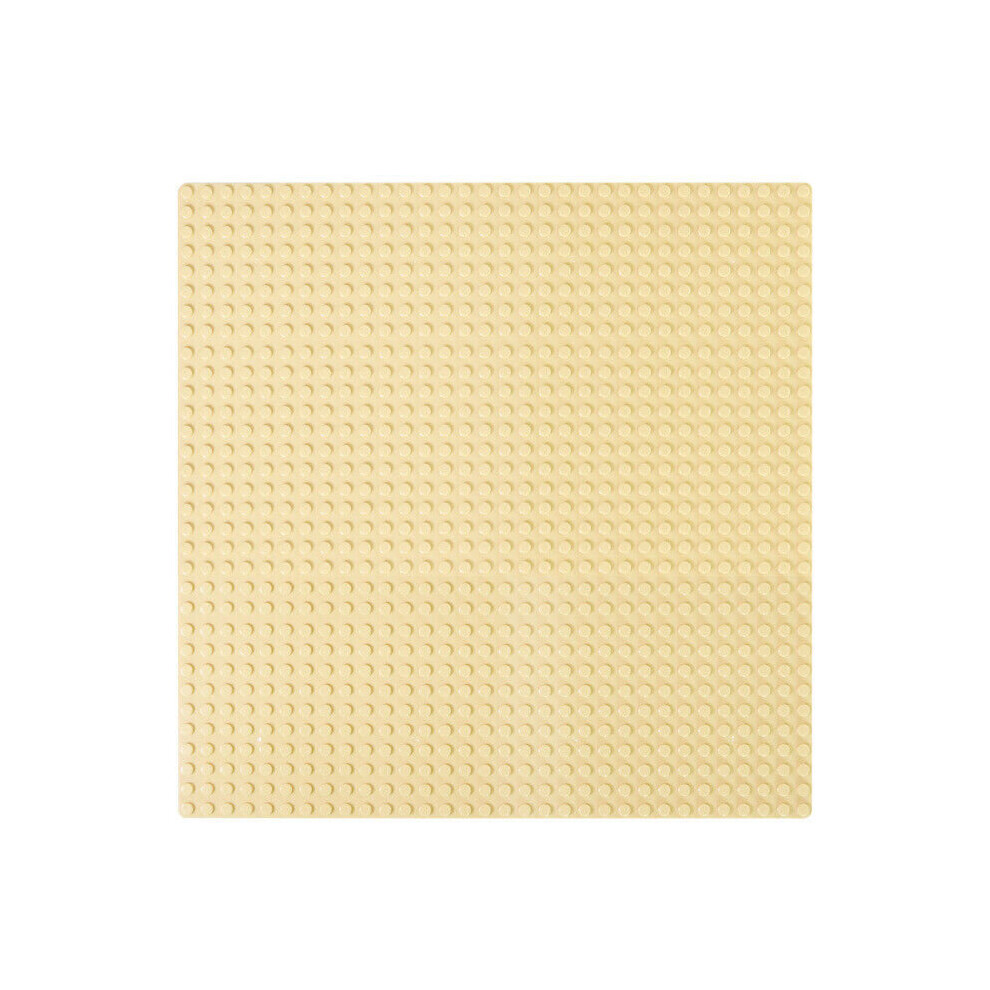 (Cream Yellow) Baseplate Base Plates Building Blocks 32 x 32 Dots Compatible for LEGO Boards