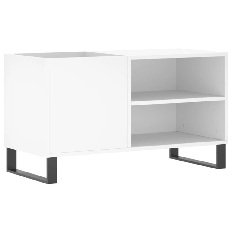 Vidaxl (White) Record Cabinet Record Storage Cabinet Sideboard White Engineered Wood