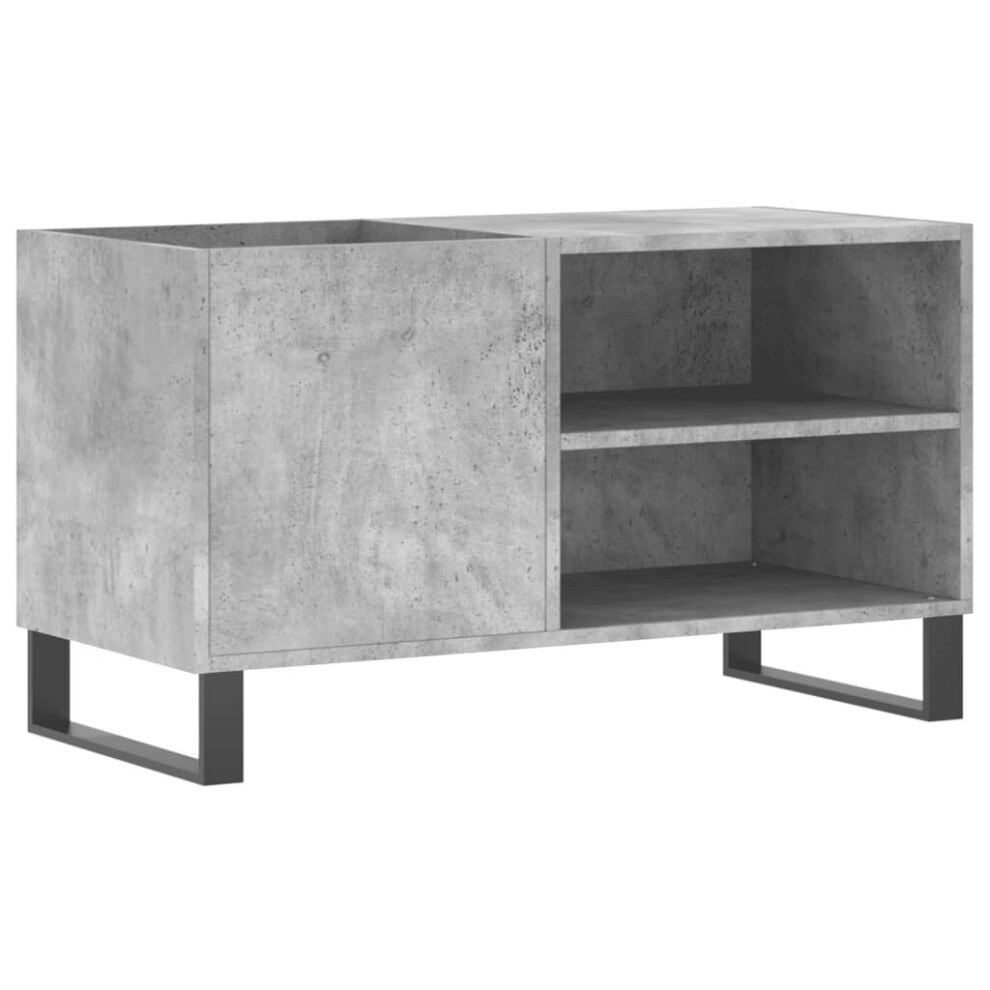 Vidaxl (Concrete Grey) Record Cabinet Record Storage Cabinet Sideboard White Engineered Wood