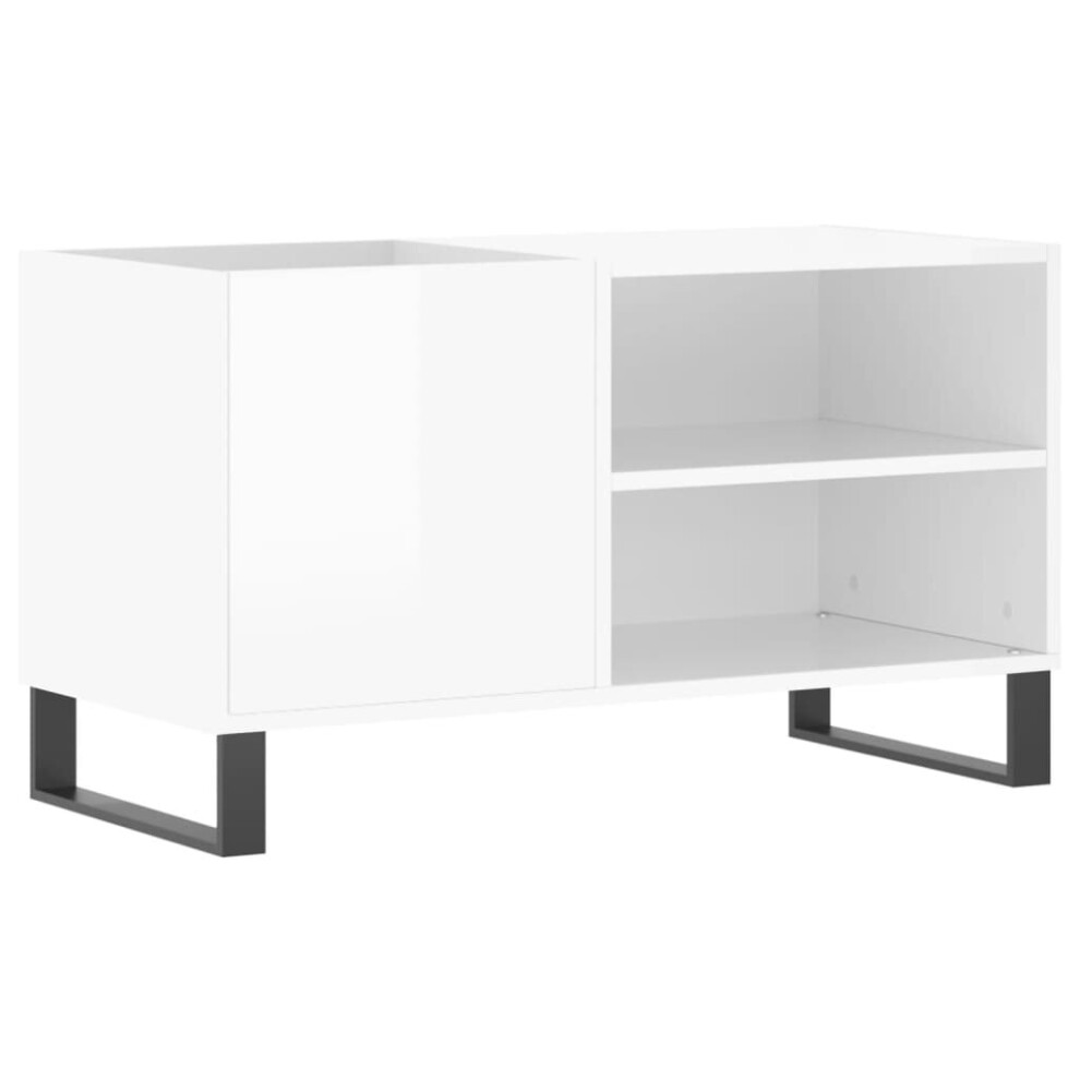 (high gloss white) vidaXL Record Cabinet Record Storage Cabinet Sideboard White Engineered Wood