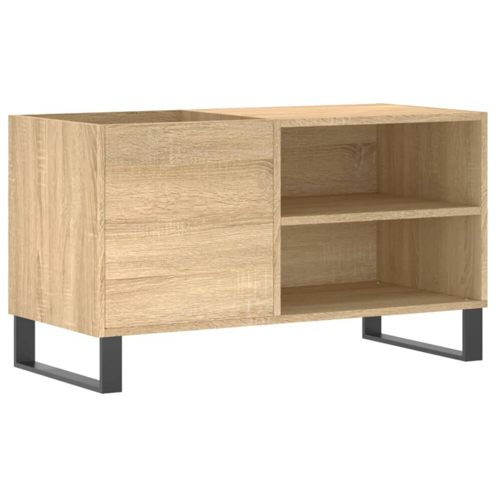 Vidaxl (Sonoma Oak) Record Cabinet Record Storage Cabinet Sideboard Engineered Wood White