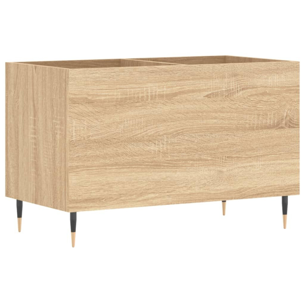 (sonoma oak) vidaXL Record Cabinet Record Storage Cabinet Sideboard White Engineered Wood