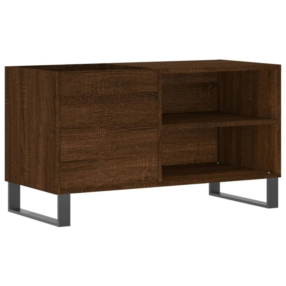 (brown oak) vidaXL Record Cabinet Record Storage Cabinet Sideboard White Engineered Wood