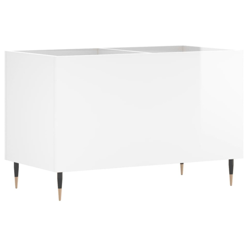 (high gloss white) vidaXL Record Cabinet Record Storage Cabinet Sideboard White Engineered Wood