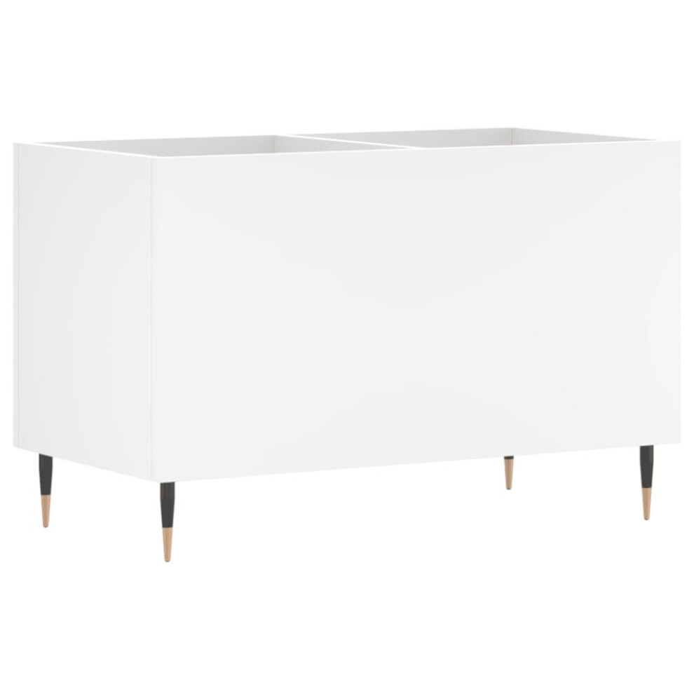 (white) vidaXL Record Cabinet Record Storage Cabinet Sideboard White Engineered Wood