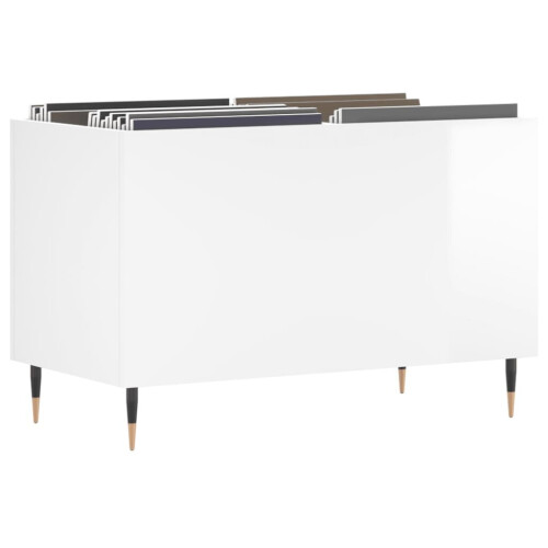 VidaXL (high gloss white) vidaXL Record Cabinet Record Storage Cabinet Sideboard White Engineered Wood 2