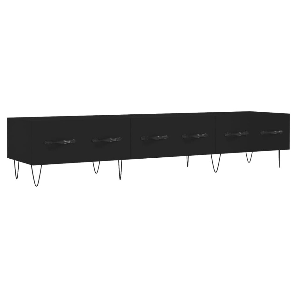 (black) vidaXL TV Cabinet TV Unit Media Cabinet TV Stand Concrete Grey Engineered Wood