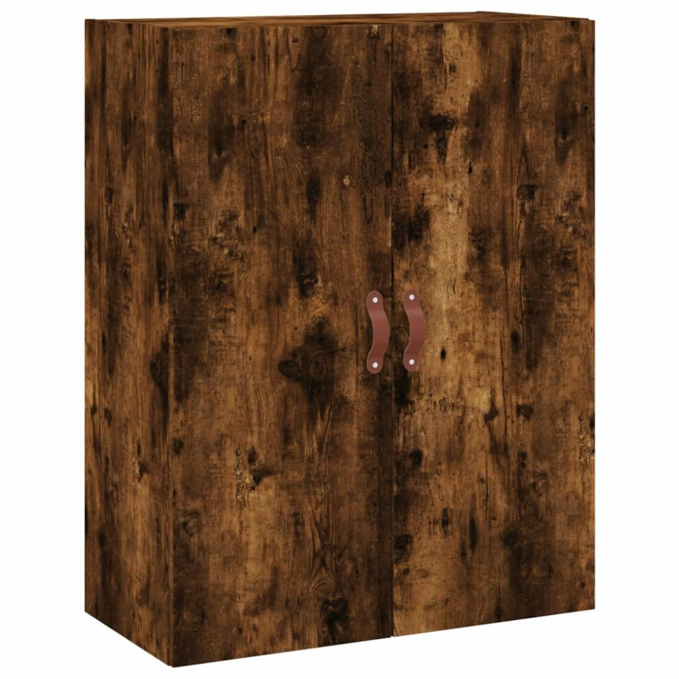 Vidaxl (Smoked Oak) Wall Mounted Cabinet Storage Cabinet Side Cabinet Engineered Wood White