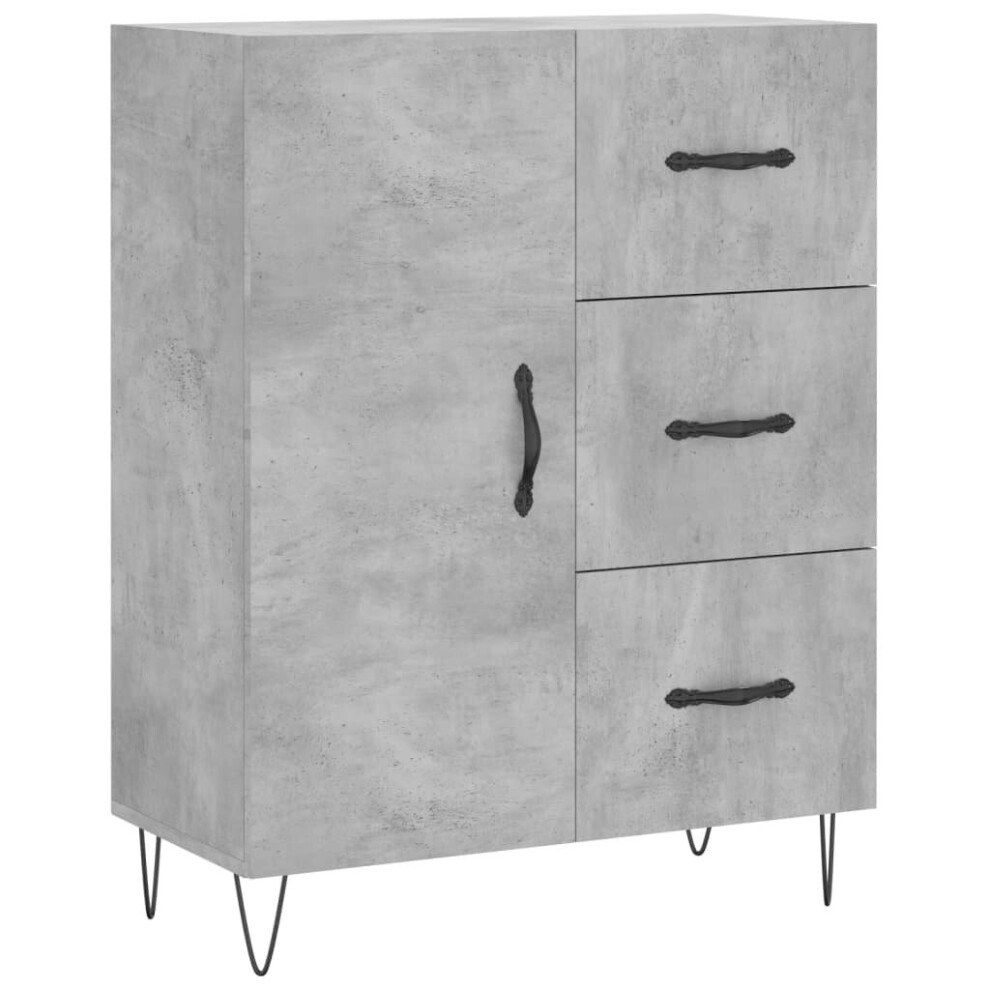 (concrete grey) vidaXL Sideboard Storage Cabinet Cupboard Side Cabinet White Engineered Wood