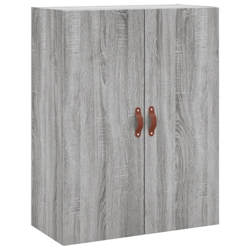 Vidaxl (Grey Sonoma) Wall Mounted Cabinet Storage Cabinet Side Cabinet White Engineered Wood White,Grey