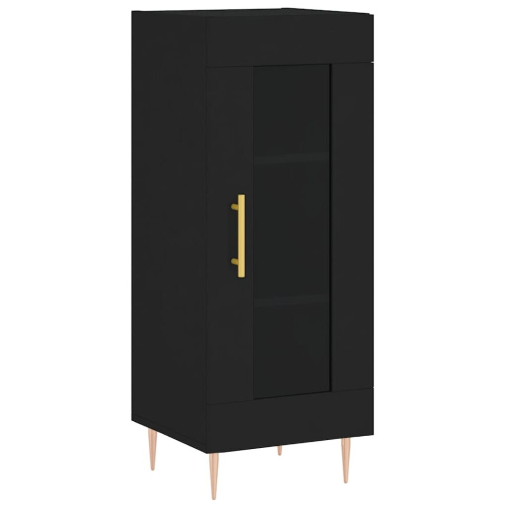 (black) vidaXL Sideboard Storage Cabinet Cupboard Side Cabinet Black Engineered Wood