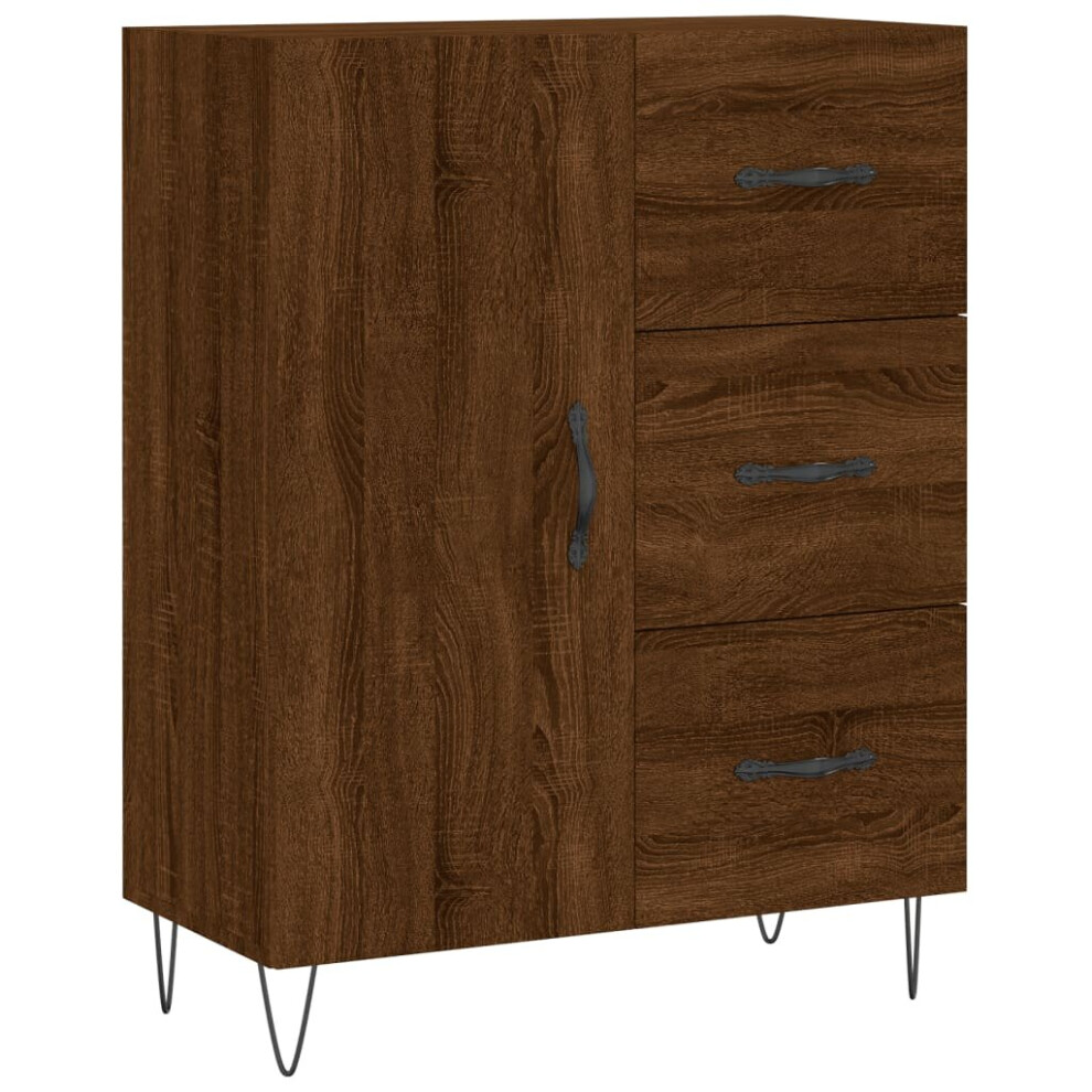 (brown oak) vidaXL Sideboard Storage Cabinet Cupboard Side Cabinet White Engineered Wood