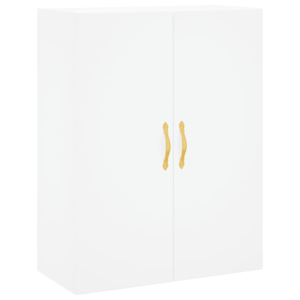 (white) vidaXL Wall Mounted Cabinet Storage Cabinet Side Cabinet White Engineered Wood