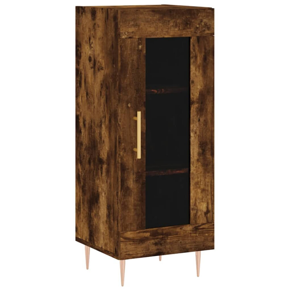 Vidaxl (Smoked Oak) Sideboard Storage Cabinet Cupboard Side Cabinet Black Engineered Wood Not,Specified