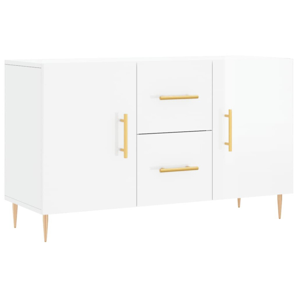 (high gloss white) vidaXL Sideboard Storage Side Cabinet Cupboard Concrete Grey Engineered Wood