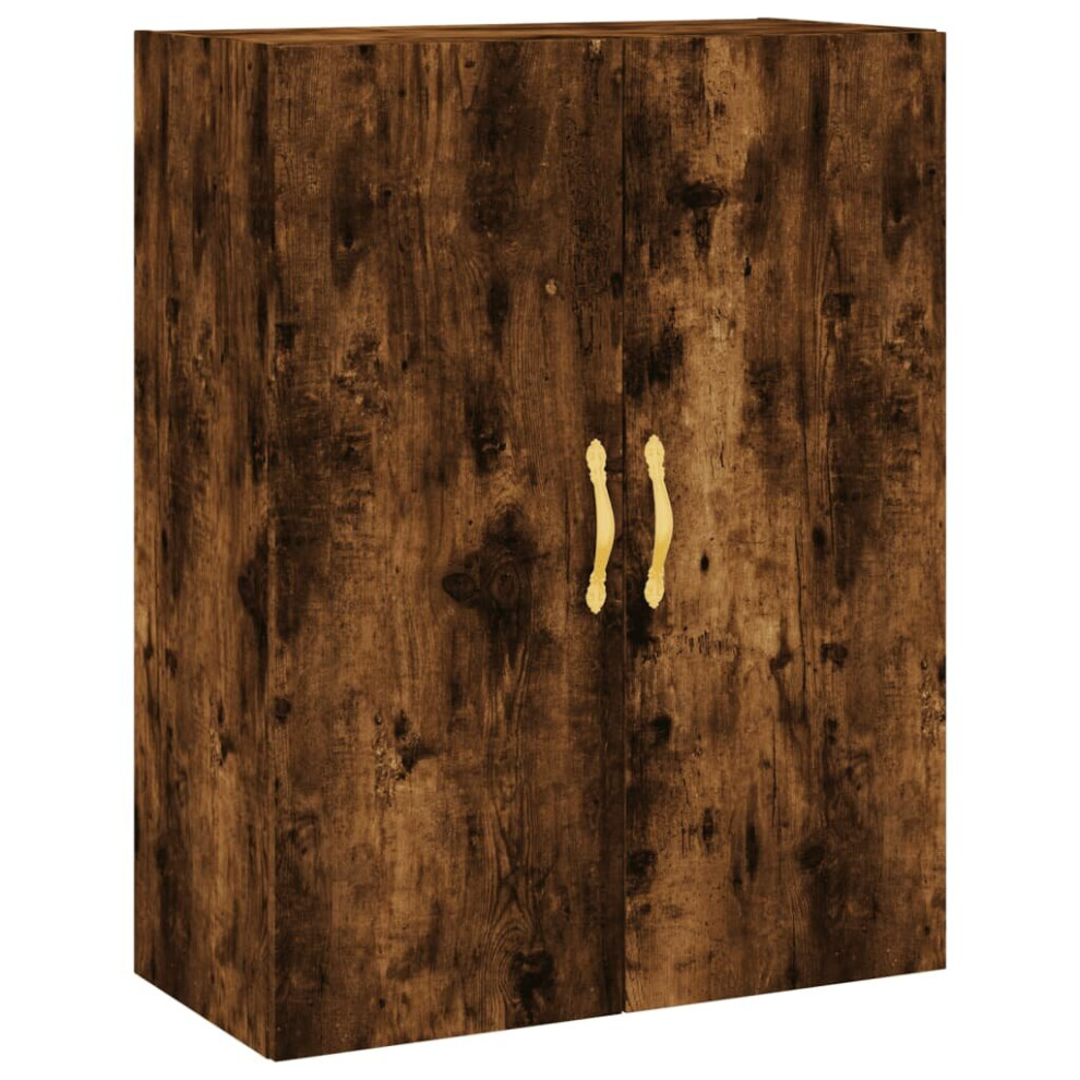 (smoked oak) vidaXL Wall Mounted Cabinet Storage Cabinet Side Cabinet White Engineered Wood