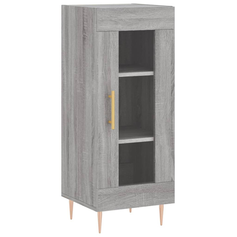 Single Glass Door Sonoma Wooden Sideboard Grey Vidaxl - Image 3