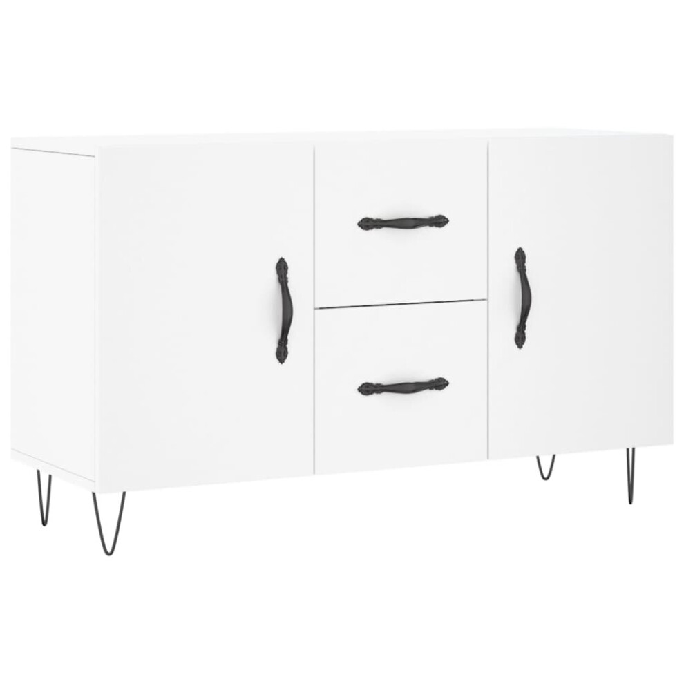 (white) vidaXL Sideboard Storage Side Cabinet Cupboard Smoked Oak Engineered Wood