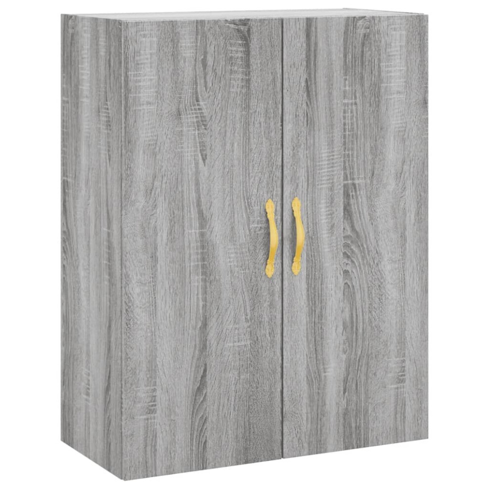 vidaXL Wall Mounted Cabinet - 2 Door - Grey - Engineered Wood - Image 3