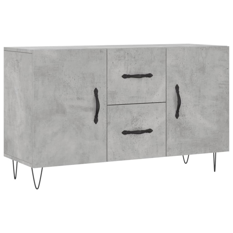 Vidaxl (Concrete Grey) Sideboard Storage Side Cabinet Cupboard Smoked Oak Engineered Wood