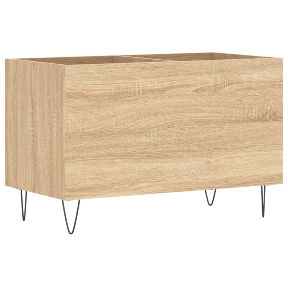 (sonoma oak) vidaXL Record Cabinet Record Storage Cabinet Sideboard White Engineered Wood