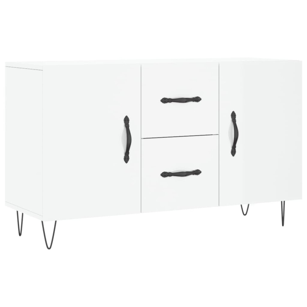 (high Gloss white) vidaXL Sideboard Storage Side Cabinet Cupboard Smoked Oak Engineered Wood