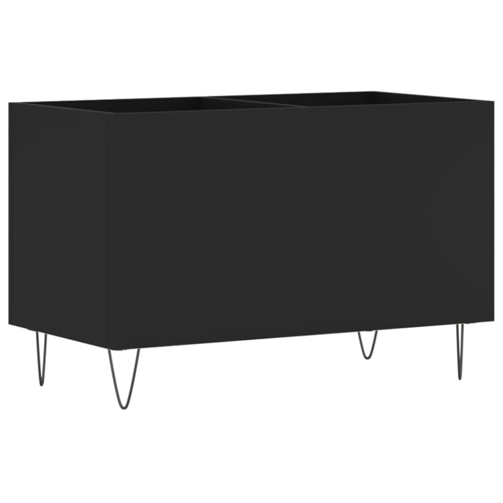 vidaXL Black Record Cabinet Wood - Image 3