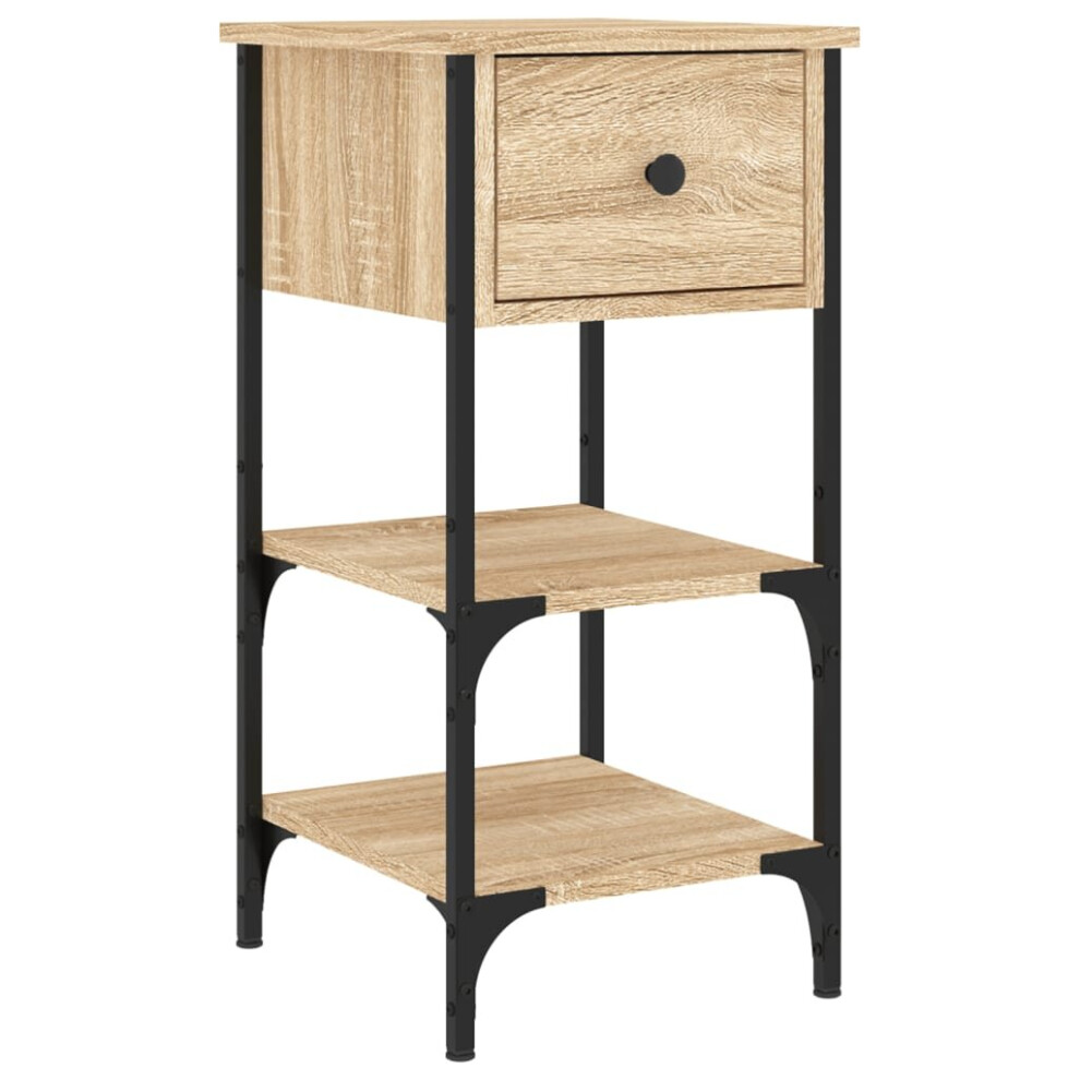 (sonoma oak, 1 pcs) vidaXL Bedside Cabinet Bedside Table Nightstand Grey Sonoma Engineered Wood