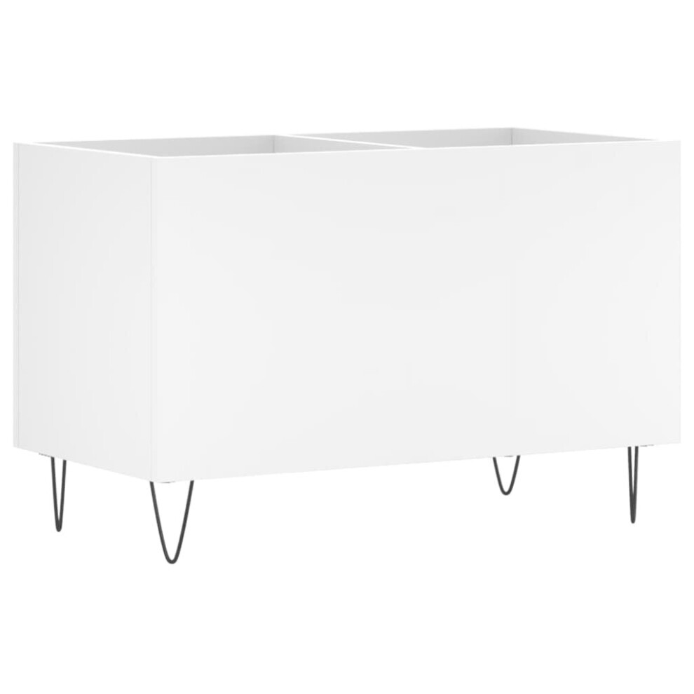 (white) vidaXL Record Cabinet Record Storage Cabinet Sideboard White Engineered Wood