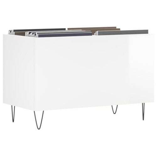VidaXL (high gloss white) vidaXL Record Cabinet Record Storage Cabinet Sideboard White Engineered Wood 2