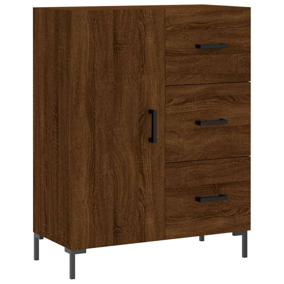 (brown oak) vidaXL Sideboard Storage Cabinet Cupboard Side Cabinet White Engineered Wood