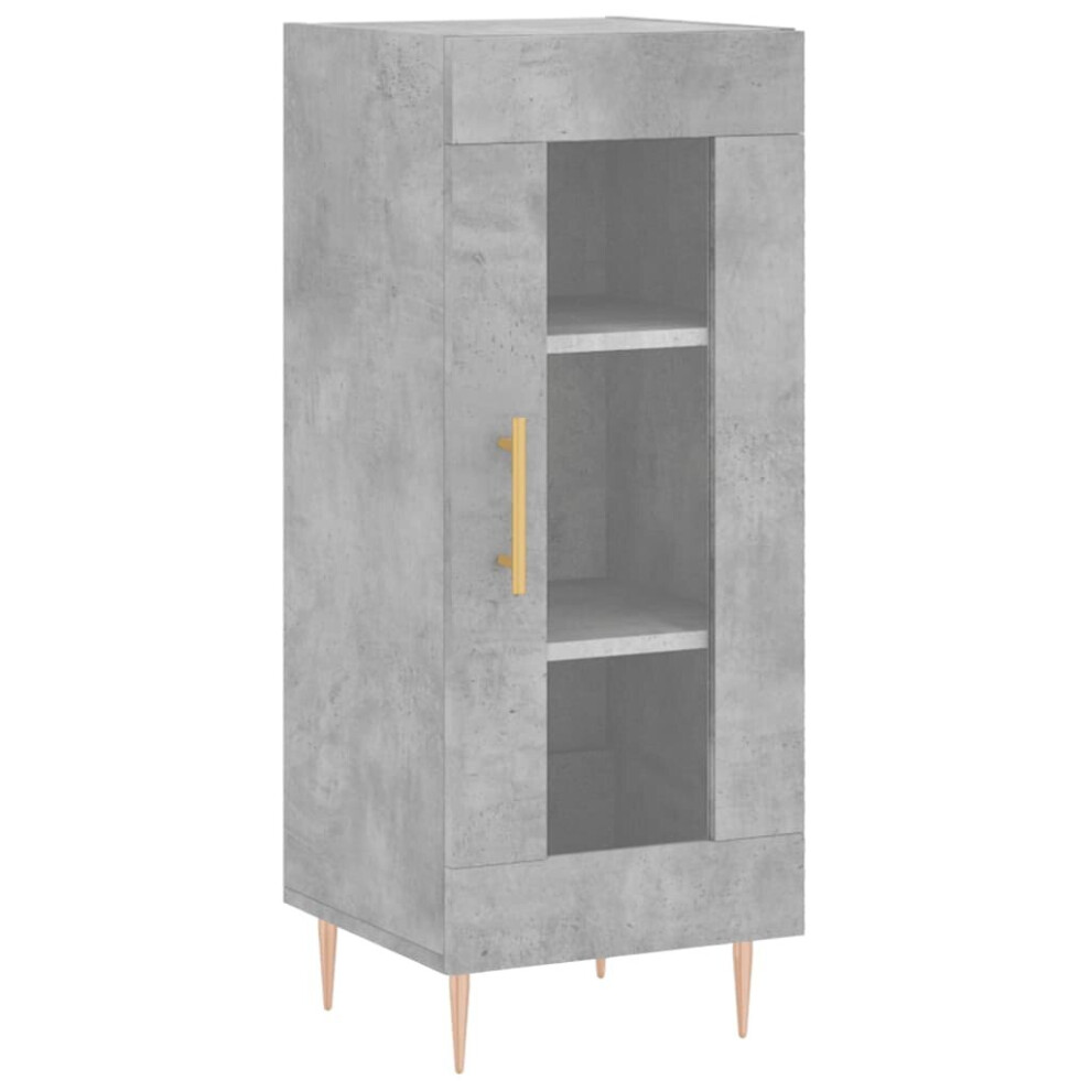 Vidaxl (Concrete Grey) Sideboard Storage Cabinet Cupboard Side Cabinet Black Engineered Wood