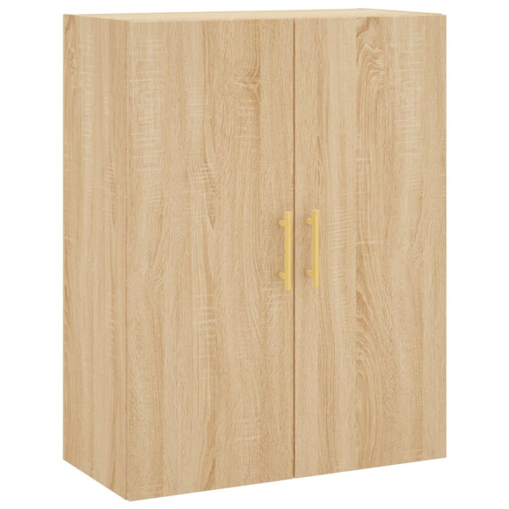 Vidaxl (Sonoma Oak) Wall Mounted Cabinet Storage Cabinet Side Cabinet White Engineered Wood