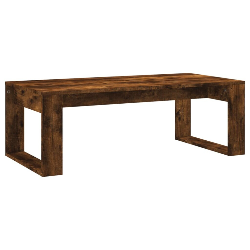 Vidaxl (Smoked Oak) Coffee Table Side Table End Table Sofa Table White Engineered Wood