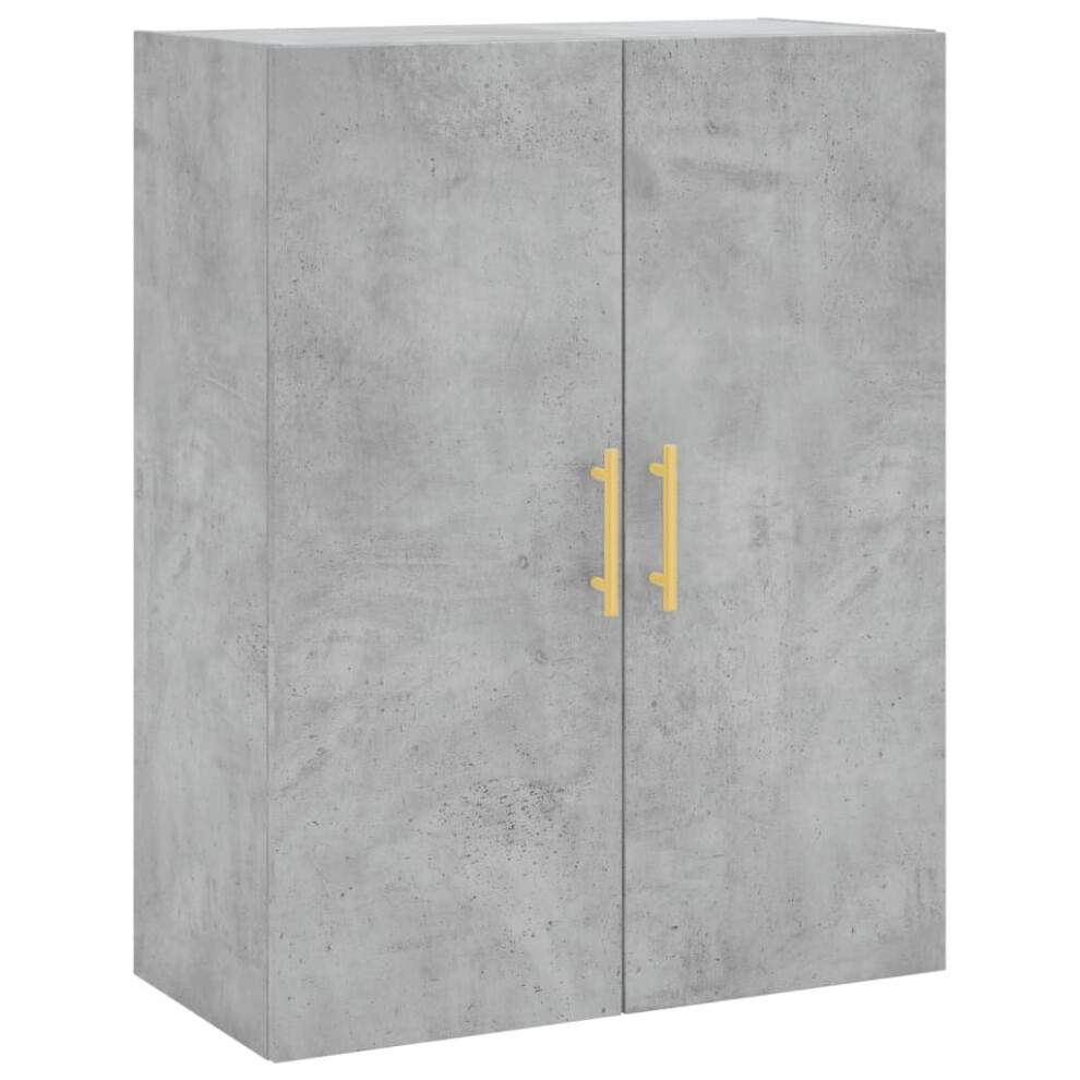 Vidaxl (Concrete Grey) Wall Mounted Cabinet Storage Cabinet Side Cabinet White Engineered Wood