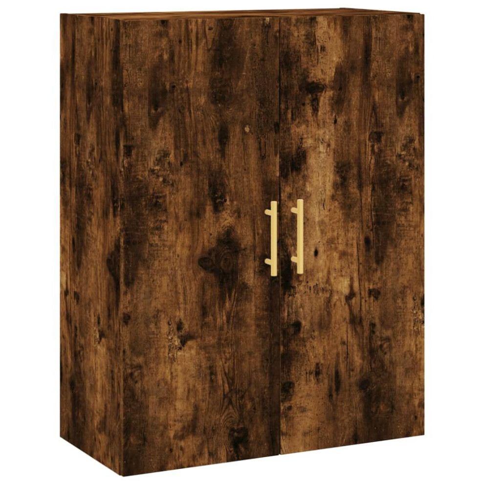 Vidaxl (Smoked Oak) Wall Mounted Cabinet Storage Cabinet Side Cabinet White Engineered Wood