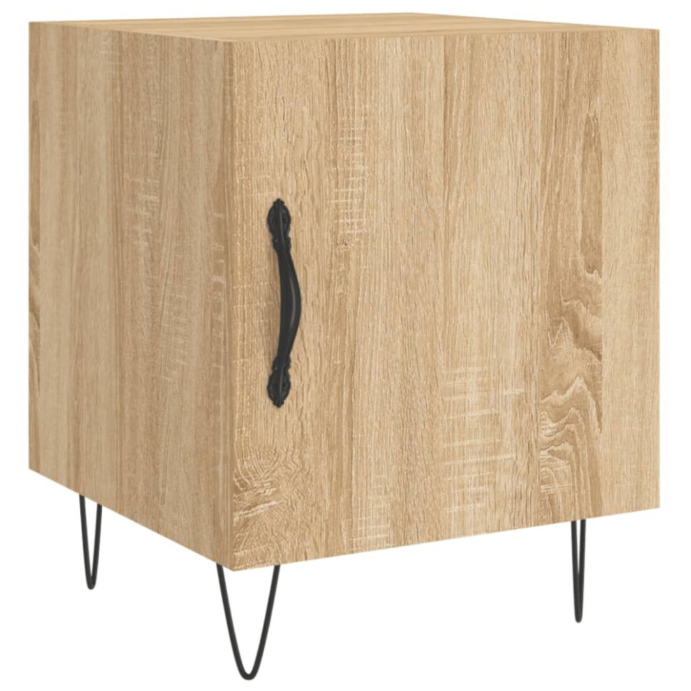 Vidaxl (Sonoma Oak, 1 Pcs) Bedside Cabinet Bed Table Nightstand High Gloss White Engineered Wood