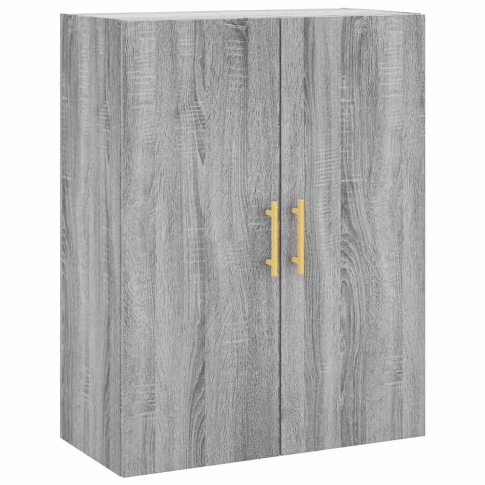 (grey sonoma) vidaXL Wall Mounted Cabinet Storage Cabinet Side Cabinet White Engineered Wood