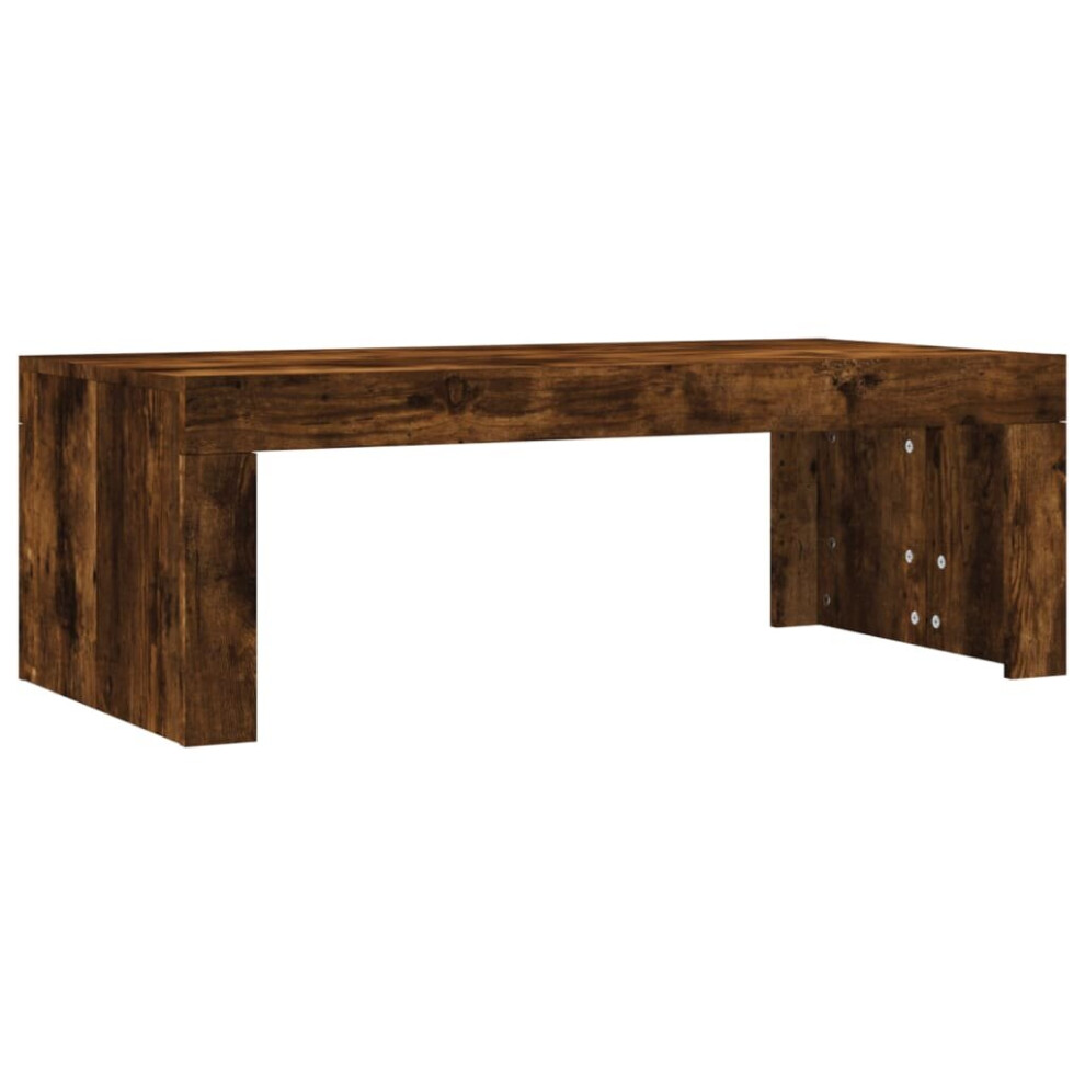 Vidaxl (Smoked Oak) Coffee Table Side Table End Table Sofa Table White Engineered Wood