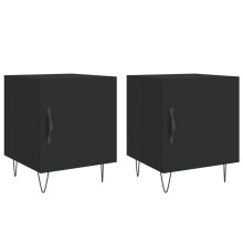 (black, 2 pcs) vidaXL Bedside Cabinet Bed Table Nightstand High Gloss White Engineered Wood