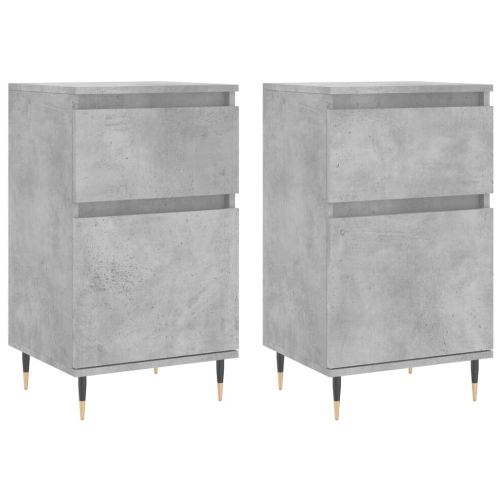 (concrete grey, 2 pcs) vidaXL Sideboard Storage Cabinet Cupboard Side Cabinet White Engineered Wood